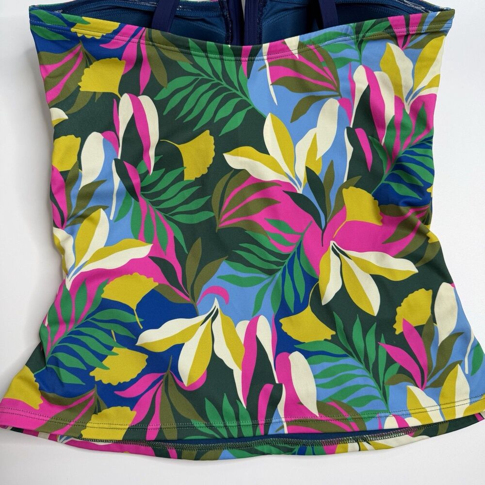 Boden Corsica Multicolor Floral Print Halter Neck Tankini Swim Top Size 10 - Picture 9 of 11